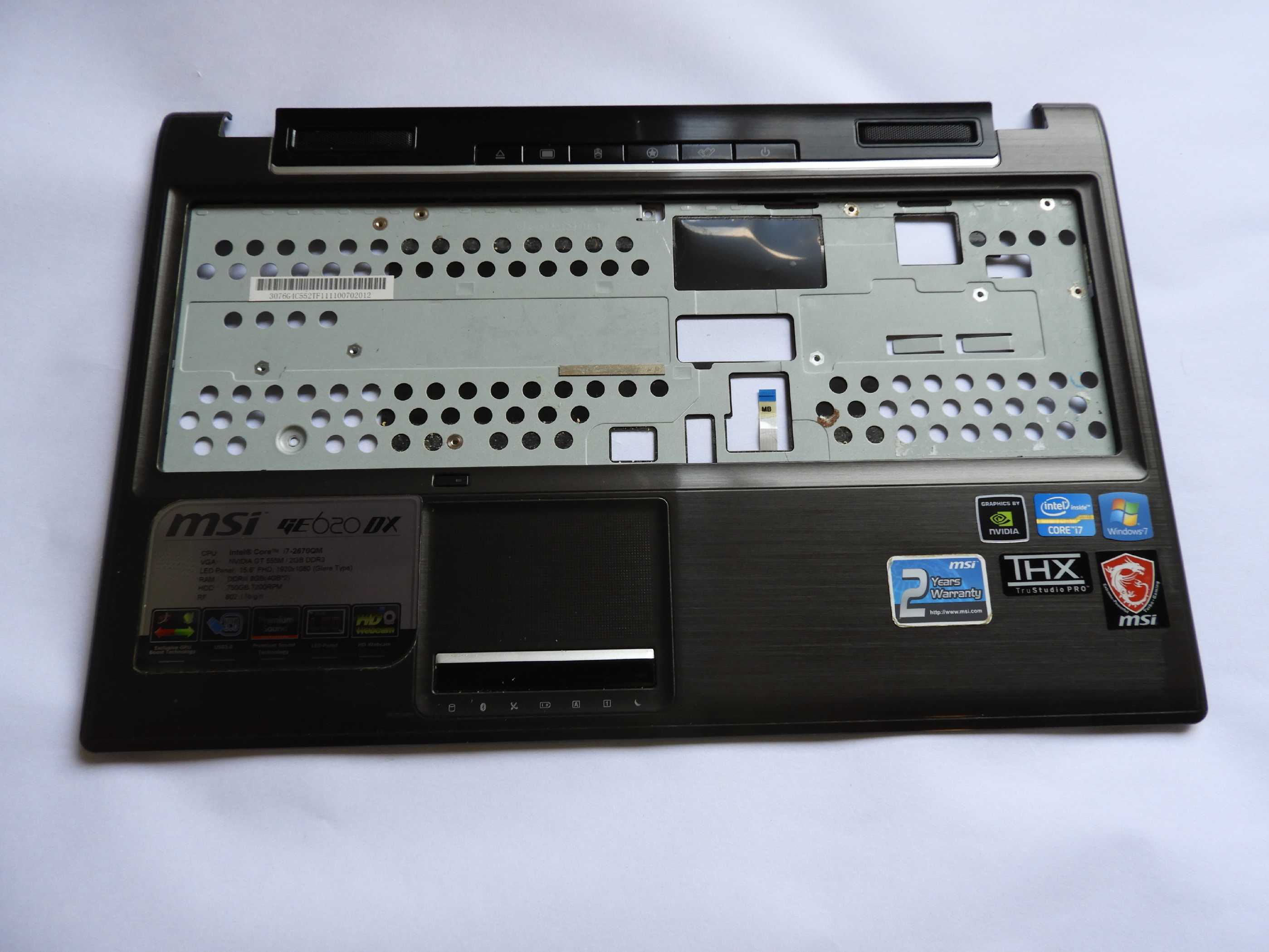 Horní kryt šasi Palmrest Touchpad MSI GE620 GE620DX FX623 MS-16G5