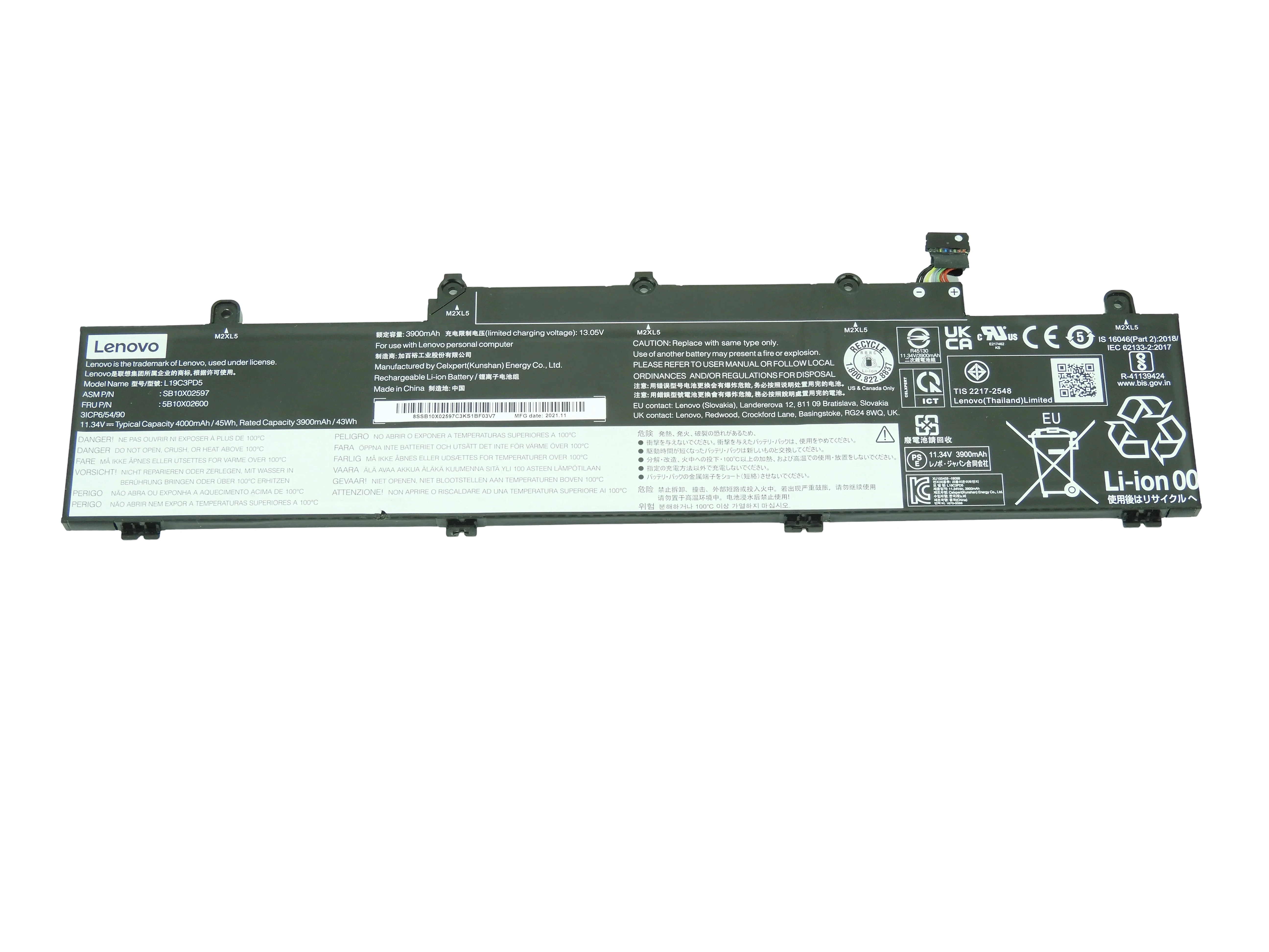 96% 45Wh 11.34v 4000mAh Baterie Lenovo ThinkPad E14 Gen 3