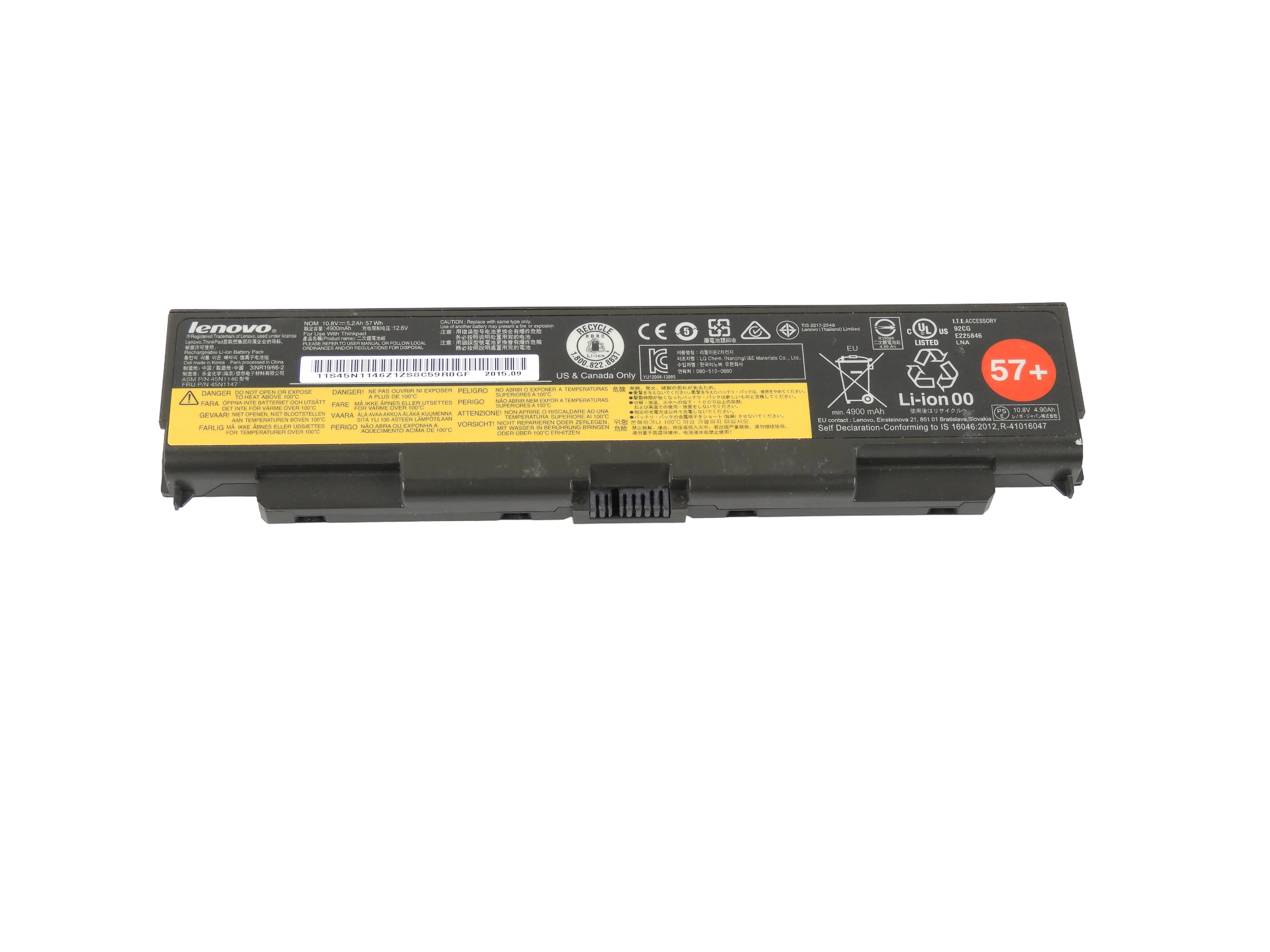 70% 10.8v Originální 57+ Baterie Lenovo ThinkPad L440 L540