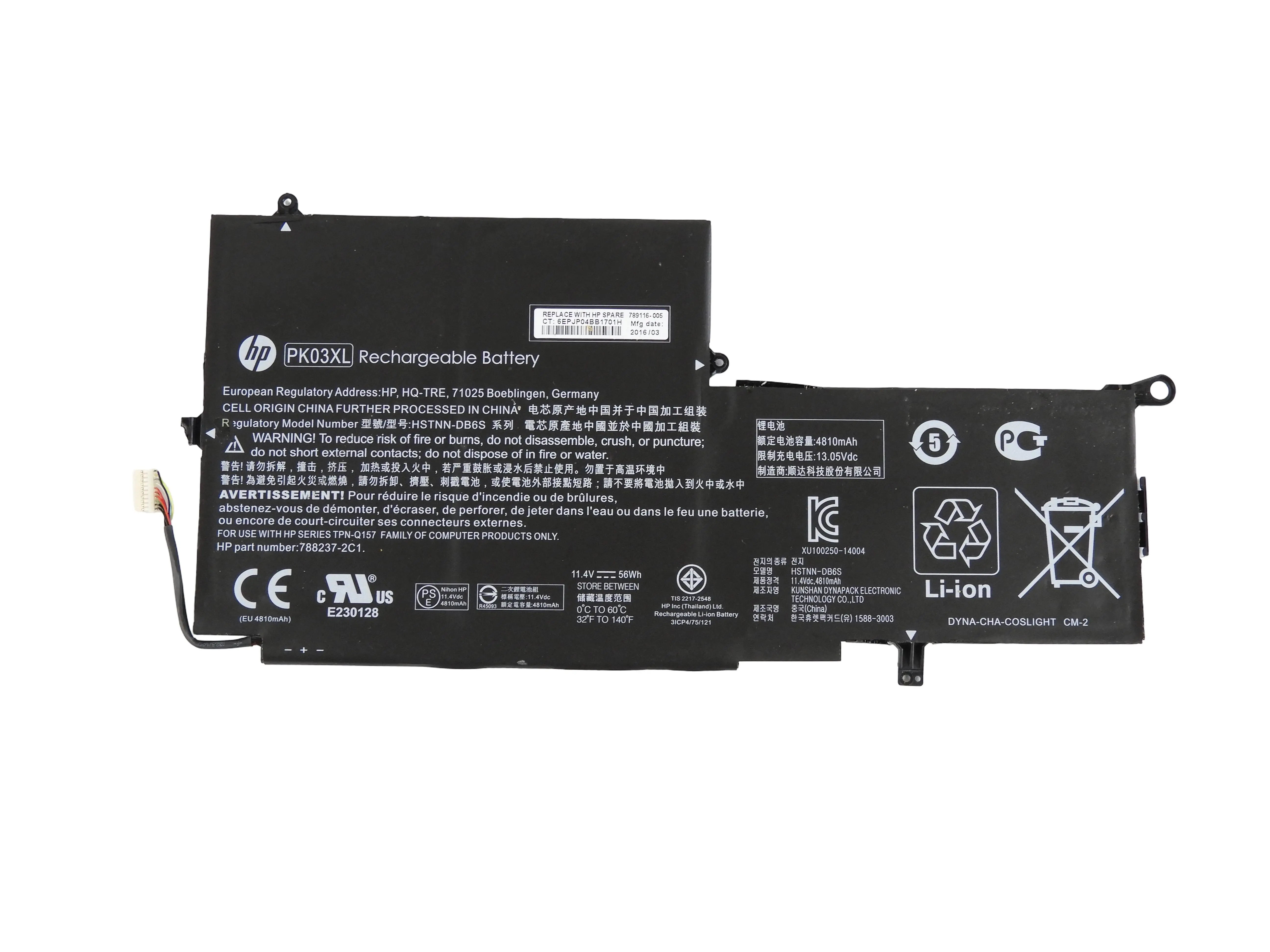 73% 56Wh 11.4V  4810mAh Baterie Hp Spectre x360 13-4000 13-4100