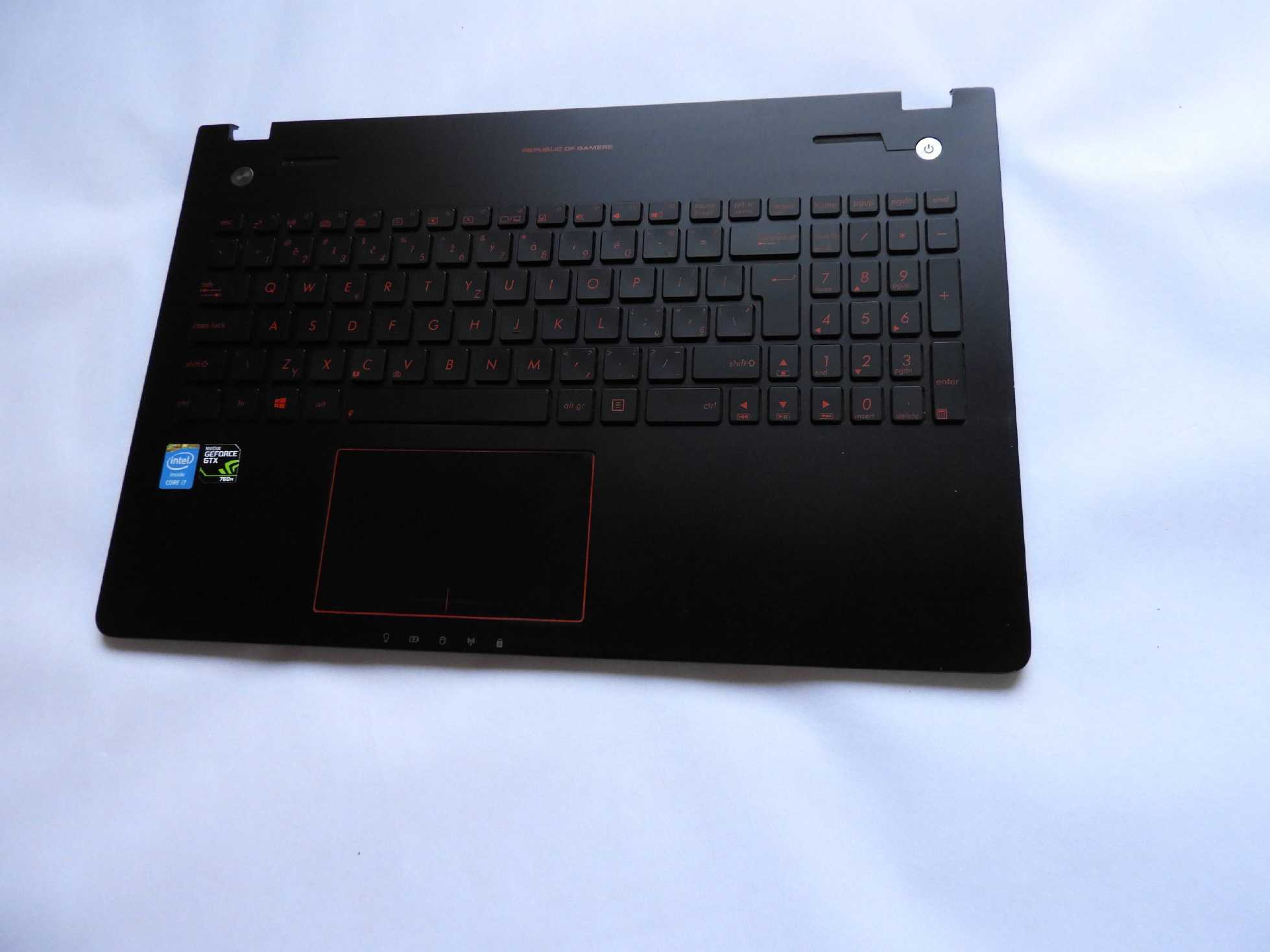 Horní kryt šasi Palmrest Klávesnice Touchpad ASUS N56 N56J N56JR 