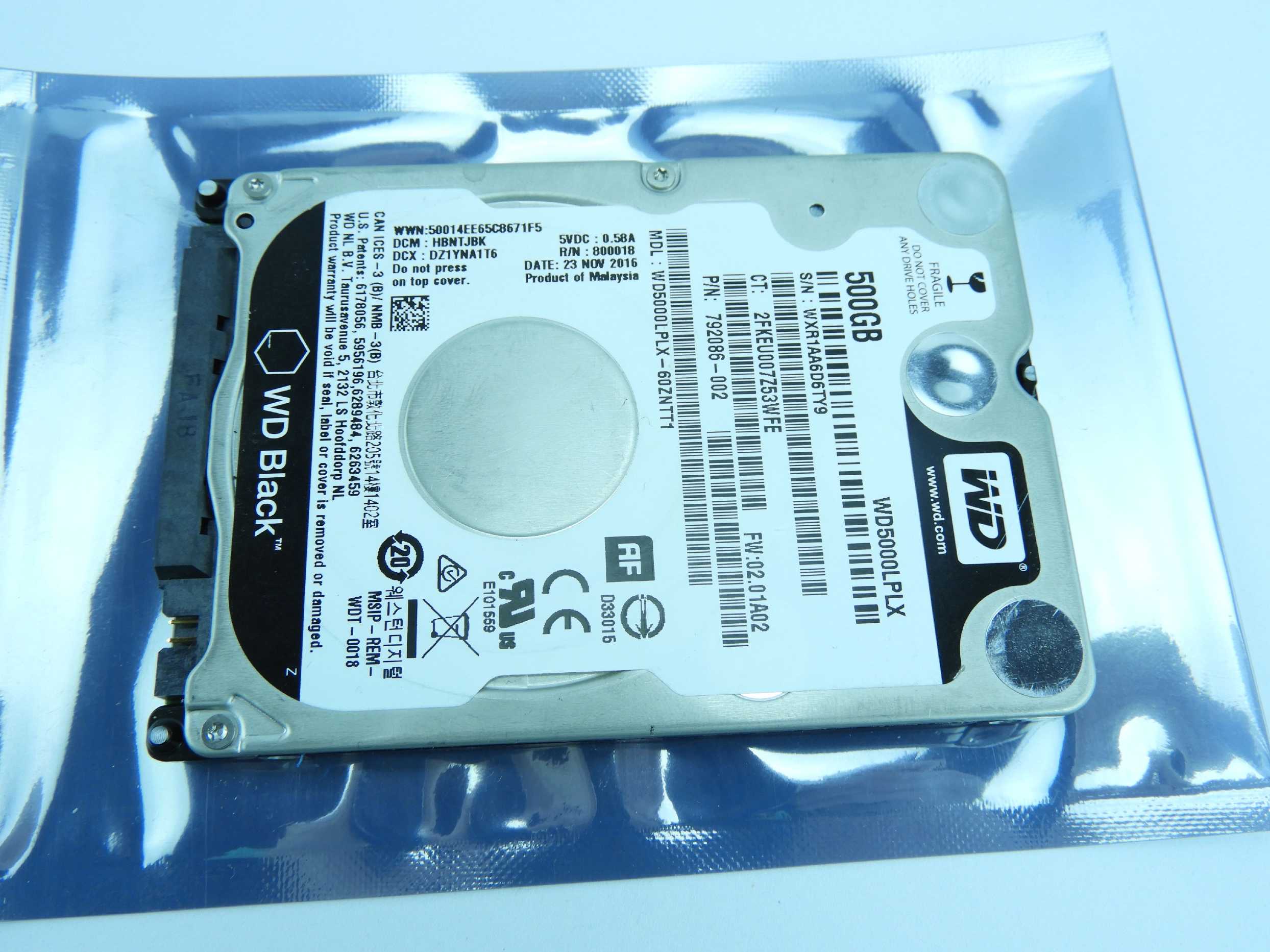 Slim hdd 2.5" 500GB Pevný disk WD Black WD5000LPLX