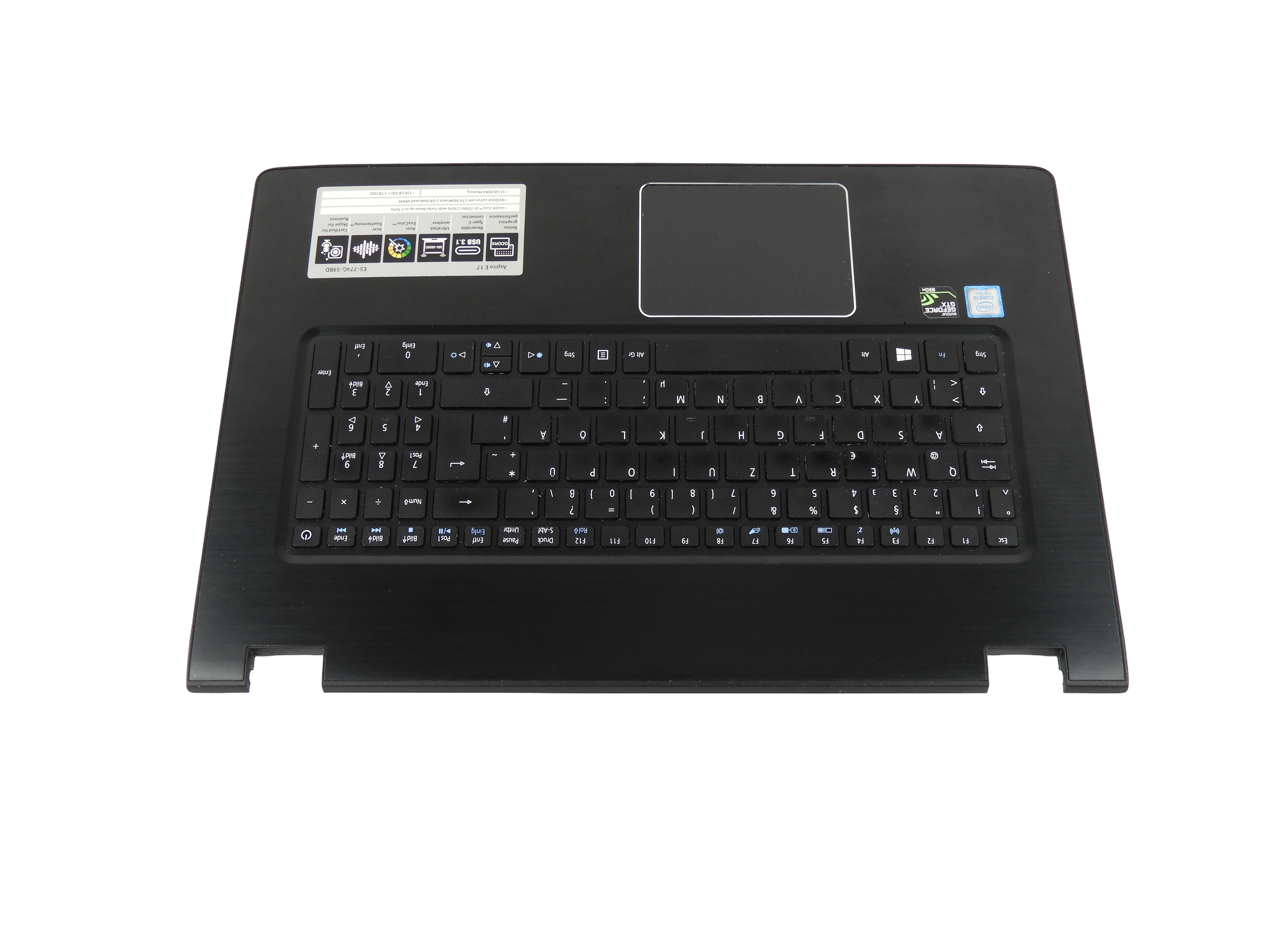 Palmrest Touchpad šasi Klávesnice Acer Aspire E5-774 E5-774G