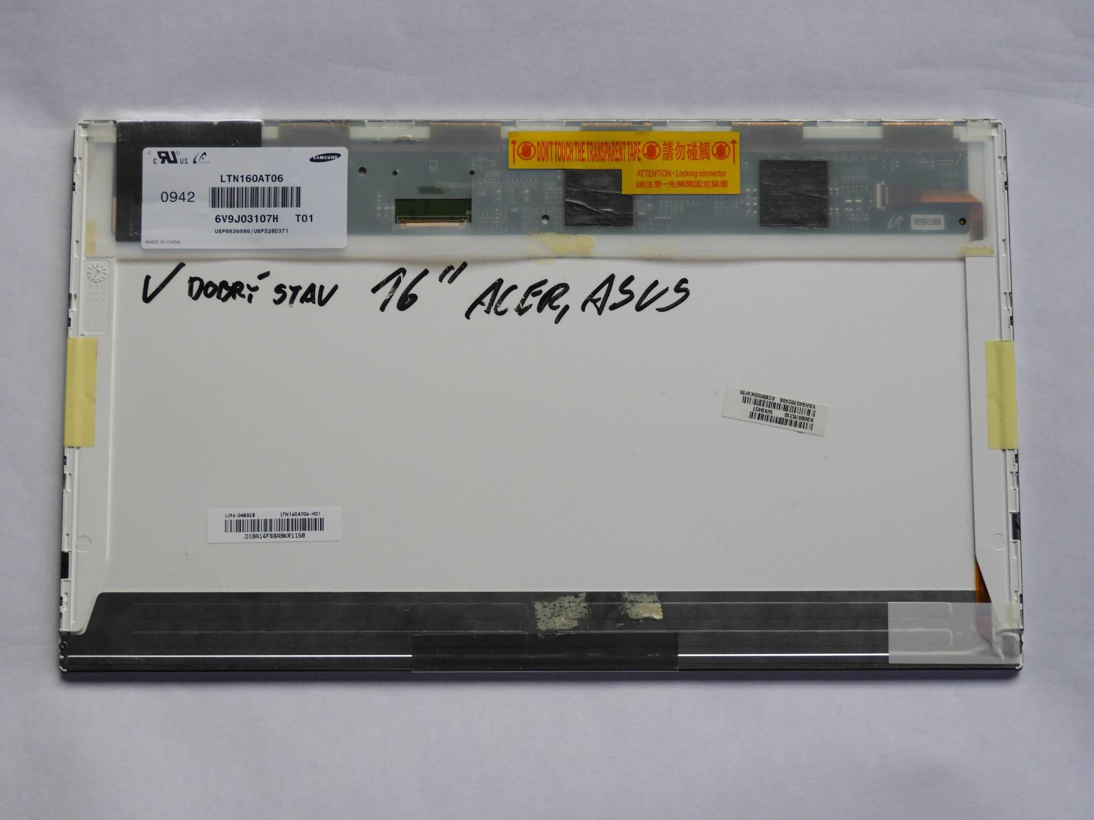 Samsung LTN160AT06 T01 Panel 16" 16.0" LED 40Pin 1366×768