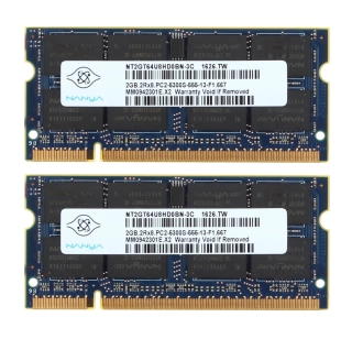 Nanya Operační paměti DDR2 1.8V Sodimm 4GB PC5300S 600mhz
