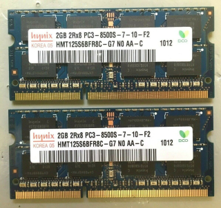 Hynix Operační paměti DDR3 Sodimm 4GB PC3-8500S 1066mhz