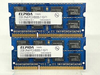 Elpida Operační paměti DDR3 Sodimm 4GB PC3-8500S 1066mhz